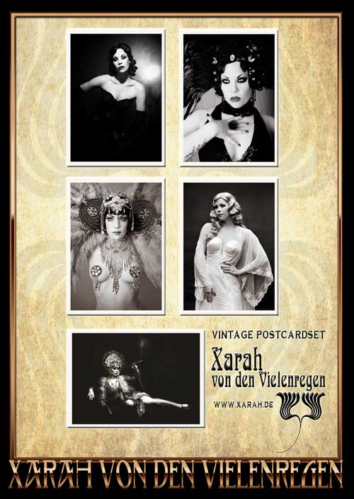 Vintage Burlesque photo postcard set by burlesqueshowgirl Xarah von den Vielenregen