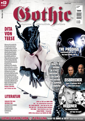 Xarah on the cover of gothic magazine no 88