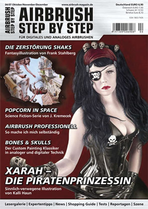 Xarah on the cover of Airbrush magazine 04/2007