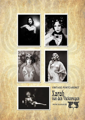 Xarah vintage postcard set is available now! Get signed vintage postcards of black and white Old Hollywood style portraits